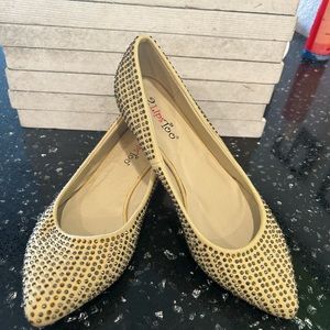 Two Lips Diamanté Crystal Flats NEW